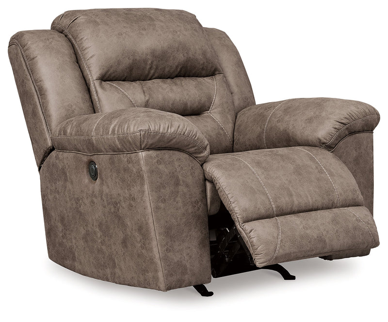 Stoneland Power Reclining Sofa, Loveseat and Recliner in Fossil from Ashley - Luna Furniture