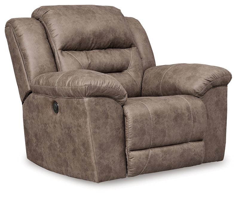 Stoneland Power Reclining Sofa, Loveseat and Recliner in Fossil from Ashley - Luna Furniture