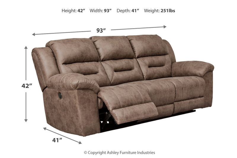 Stoneland Fossil Power Reclining Sofa, Loveseat and Recliner -  Ashley - Luna Furniture