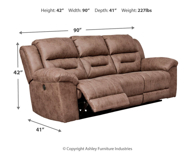 Stoneland Power Reclining Sofa, Loveseat and Recliner in Fossil from Ashley - Luna Furniture