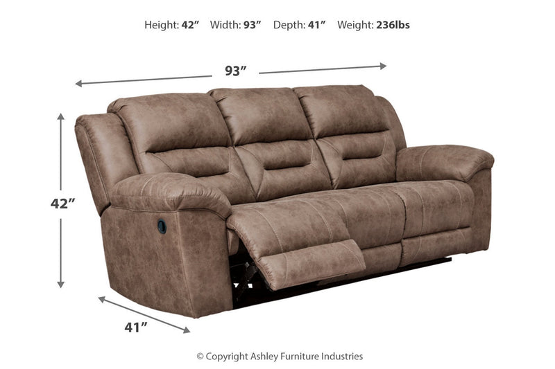 Stoneland Fossil Reclining Sofa and Power Reclining Loveseat -  Ashley - Luna Furniture