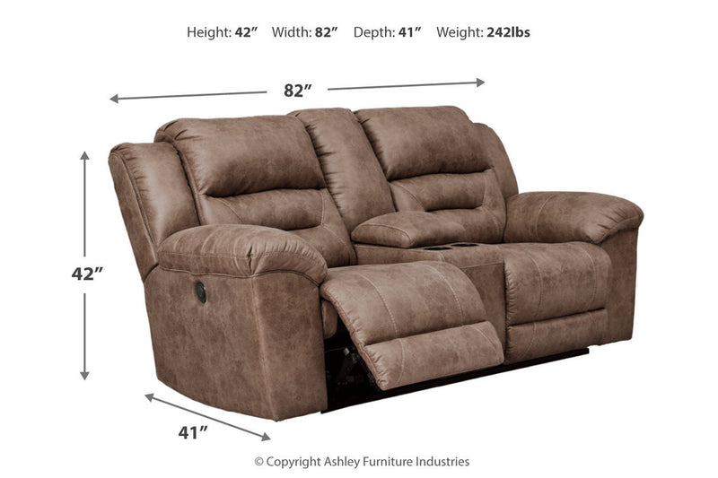 Stoneland Fossil Reclining Sofa and Power Reclining Loveseat -  Ashley - Luna Furniture