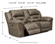 Stoneland Power Reclining Sofa, Loveseat and Recliner in Fossil from Ashley - Luna Furniture