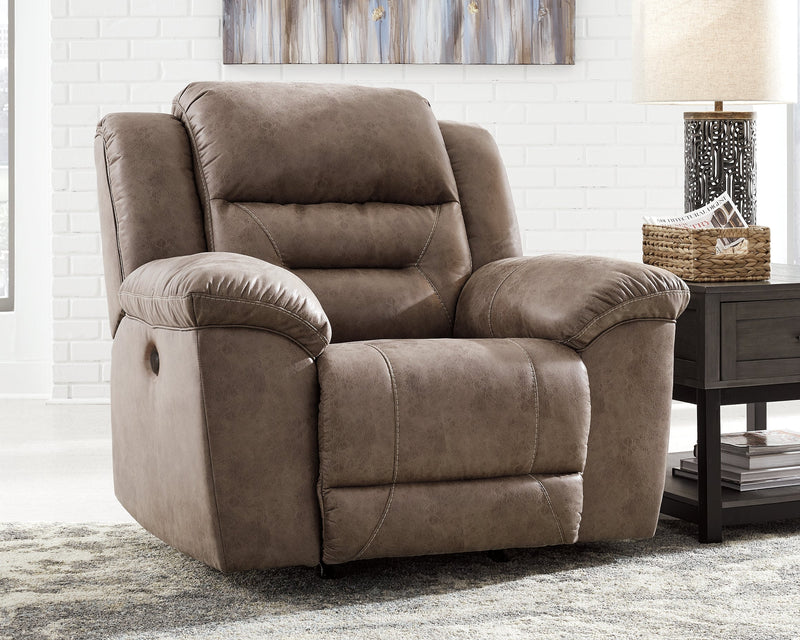 Stoneland Power Reclining Sofa, Loveseat and Recliner in Fossil from Ashley - Luna Furniture