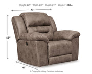 Stoneland Power Reclining Sofa, Loveseat and Recliner in Fossil from Ashley - Luna Furniture
