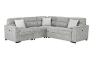 U9401 Nickel Sofa Bed Sectional With 3 Pillows - U9401-NICKEL-SECTIONAL W/ 3 PILLOWS