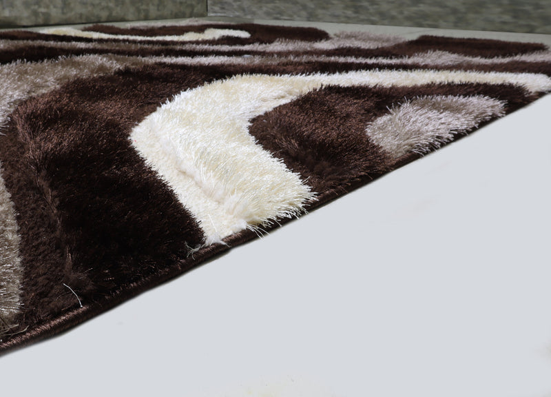 3D Shaggy BROWN Area Rug - 3D444 - 3D444-BRW-57