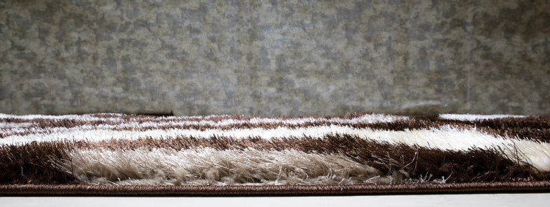 3D Shaggy BROWN Area Rug - 3D444 - 3D444-BRW-57