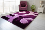 3D Shaggy PURPLE Area Rug - 3D666 - 3D666-PRP-PRP-57