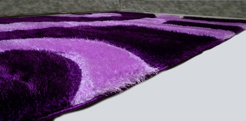 3D Shaggy PURPLE Area Rug - 3D666 - 3D666-PRP-PRP-57