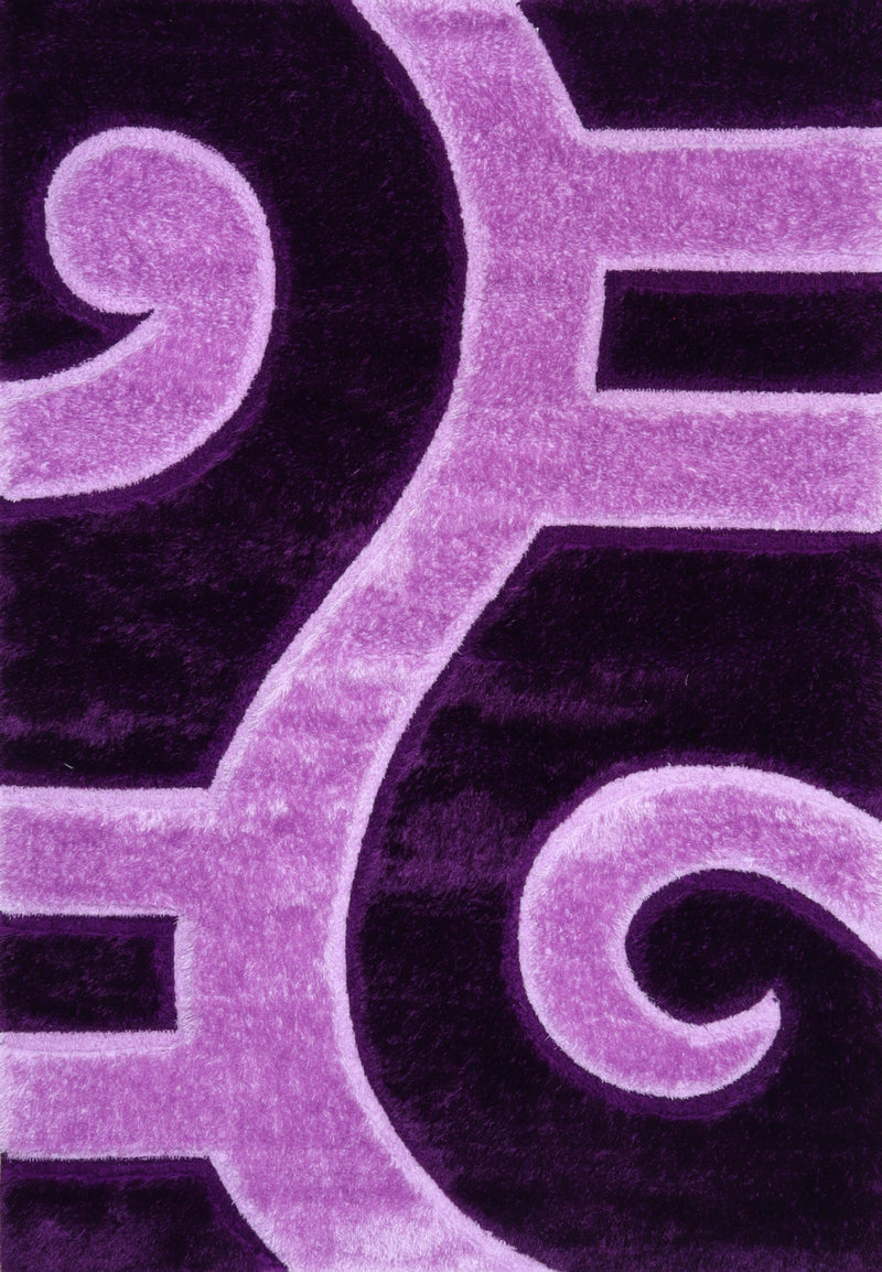 3D Shaggy PURPLE Area Rug - 3D666 - 3D666-PRP-PRP-57