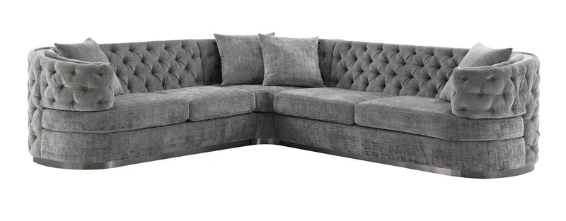 3PC Grey Sectional - L322-Grey-3PC