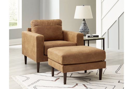 Telora Caramel Chair and Ottoman -  Ashley - Luna Furniture