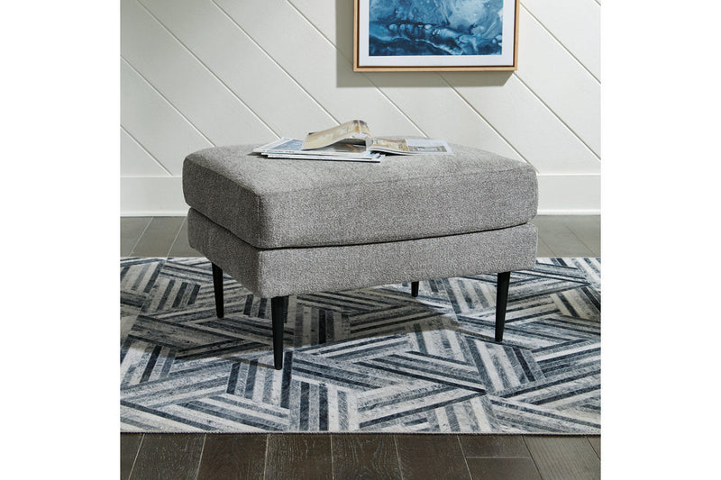 Hazela Charcoal Chair and Ottoman -  Ashley - Luna Furniture