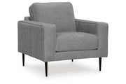 Hazela Charcoal Chair and Ottoman -  Ashley - Luna Furniture