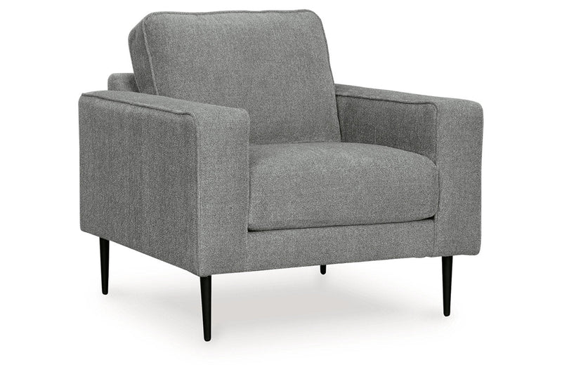 Hazela Charcoal Chair and Ottoman -  Ashley - Luna Furniture