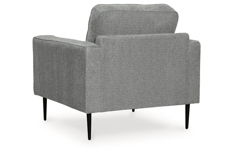 Hazela Charcoal Chair and Ottoman -  Ashley - Luna Furniture