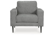 Hazela Charcoal Chair and Ottoman -  Ashley - Luna Furniture