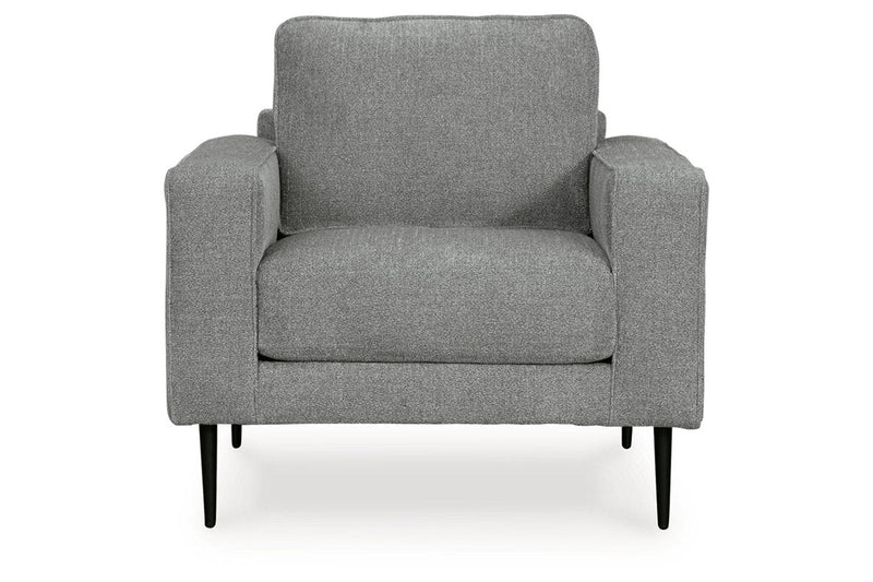 Hazela Charcoal Chair and Ottoman -  Ashley - Luna Furniture
