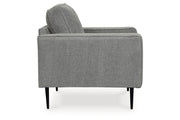 Hazela Charcoal Chair and Ottoman -  Ashley - Luna Furniture