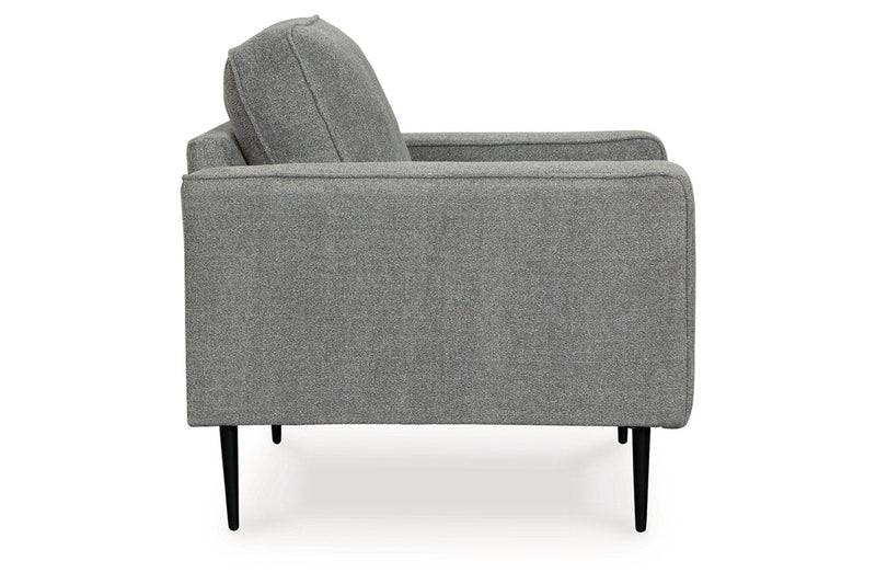 Hazela Charcoal Chair and Ottoman -  Ashley - Luna Furniture