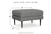 Hazela Charcoal Chair and Ottoman -  Ashley - Luna Furniture