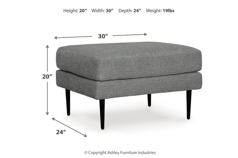 Hazela Charcoal Chair and Ottoman -  Ashley - Luna Furniture