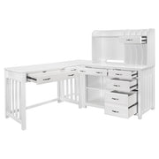 4522WH*4 4pc Corner Desk (Desk+Corner+Credenza+Hutch) - 4522WH*4