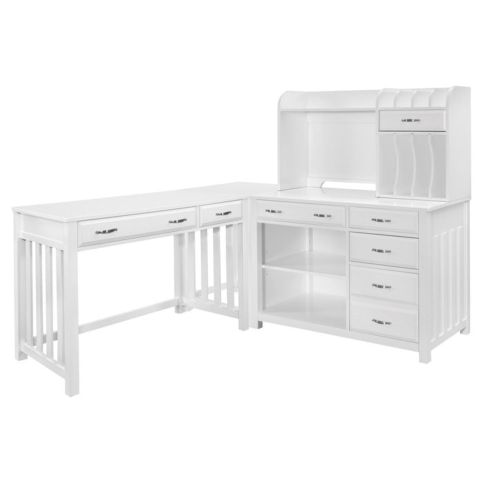 4522WH*4 4pc Corner Desk (Desk+Corner+Credenza+Hutch) - 4522WH*4