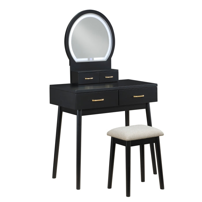 4565BK Dressing Table with Mirror - 4565BK