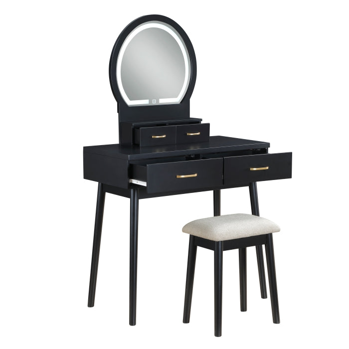 4565BK Dressing Table with Mirror - 4565BK