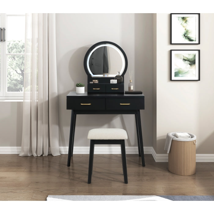 4565BK Dressing Table with Mirror - 4565BK