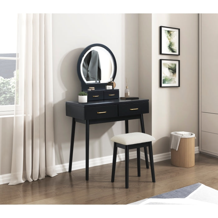 4565BK Dressing Table with Mirror - 4565BK