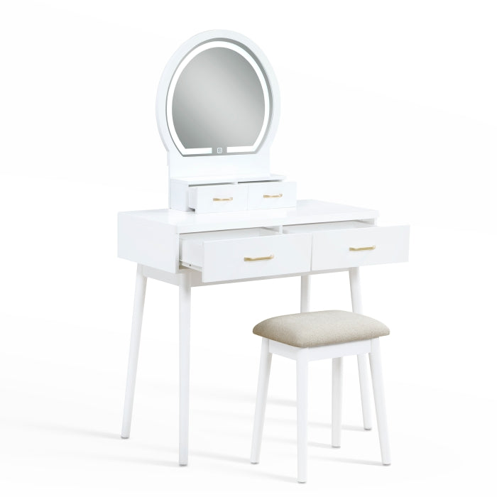 4565WH Dressing Table with Mirror - 4565WH
