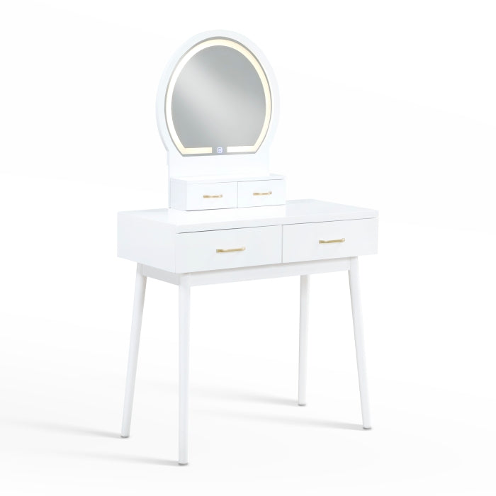 4565WH Dressing Table with Mirror - 4565WH