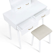 4565WH Dressing Table with Mirror - 4565WH