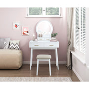 4565WH Dressing Table with Mirror - 4565WH