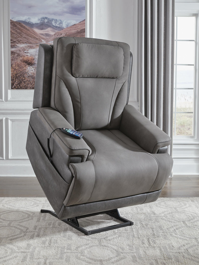 4Z-Peaceful Pause Slate Power Lift Recliner - PC1210412