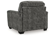 Lonoke Gunmetal Oversized Chair and Ottoman -  Ashley - Luna Furniture