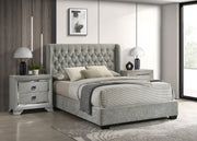 Daphne Light Gray Tweed Upholstered King Bed from Crown Mark - Luna Furniture
