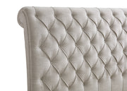 Kate Light Gray King Upholstered Sleigh Platform Bed from Crown Mark - Luna Furniture