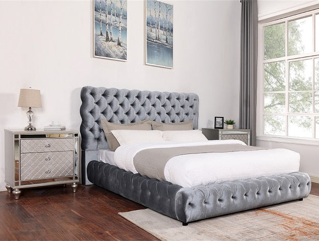 Flory Q. Headboard/Footboard -Grey - Gate Furniture