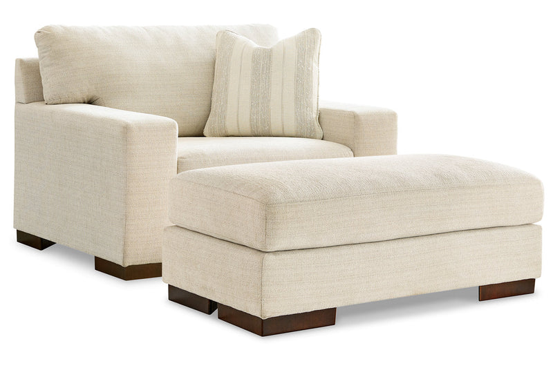 Maggie Birch Oversized Chair and Ottoman -  Ashley - Luna Furniture