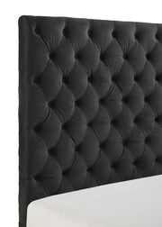Josephine Black Queen Upholstered Panel Bed with TV Lift from Crown Mark - Luna Furniture