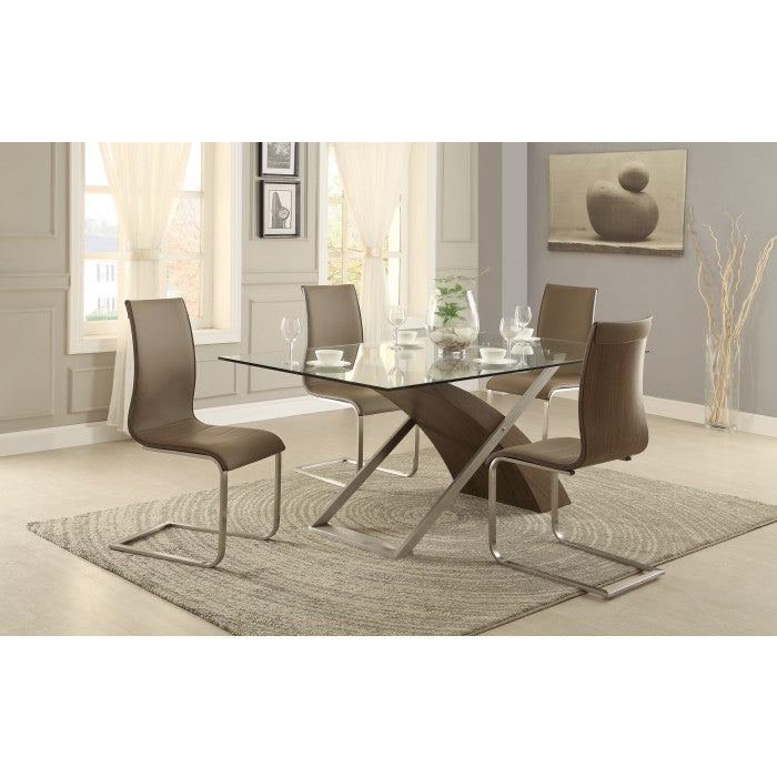 5261S-2P Side Chair, PU & Walnut Paper Veneer, Set of 2 - 5261S-2P
