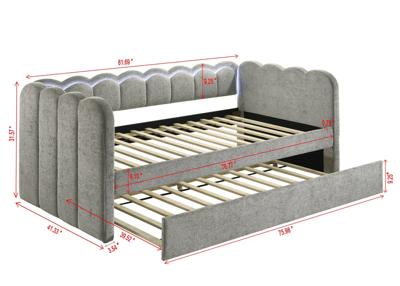 Melody Light Gray Daybed from Crown Mark - Luna Furniture