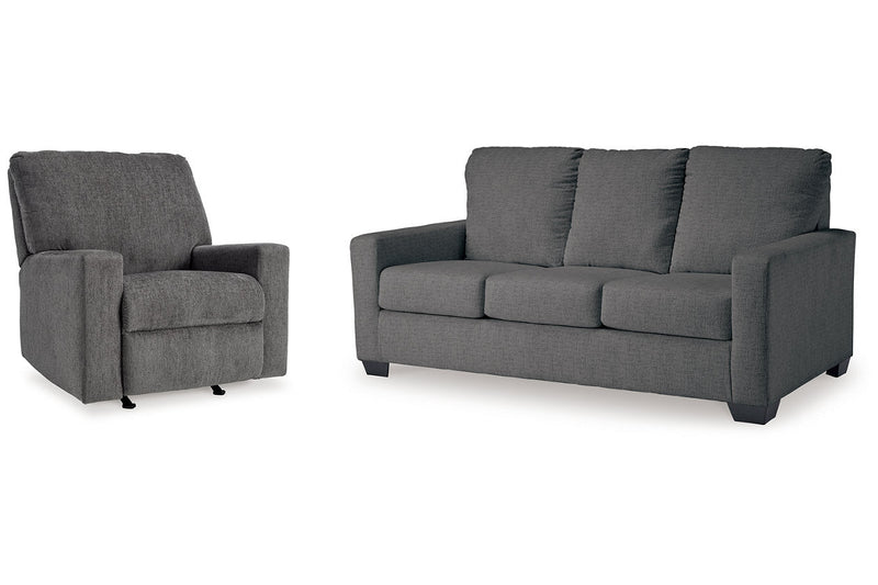 Rannis Pewter Full Sofa Sleeper and Recliner -  Ashley - Luna Furniture