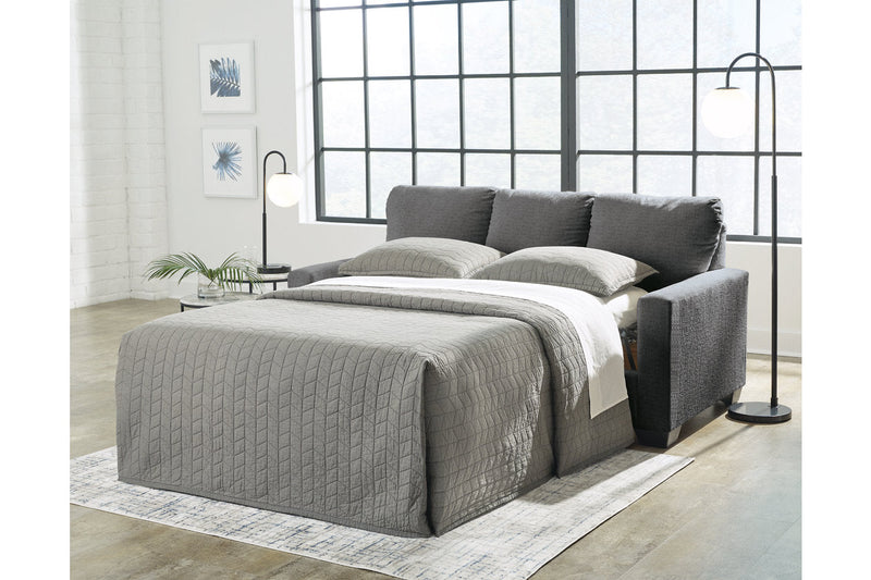 Rannis Pewter Full Sofa Sleeper and Recliner -  Ashley - Luna Furniture