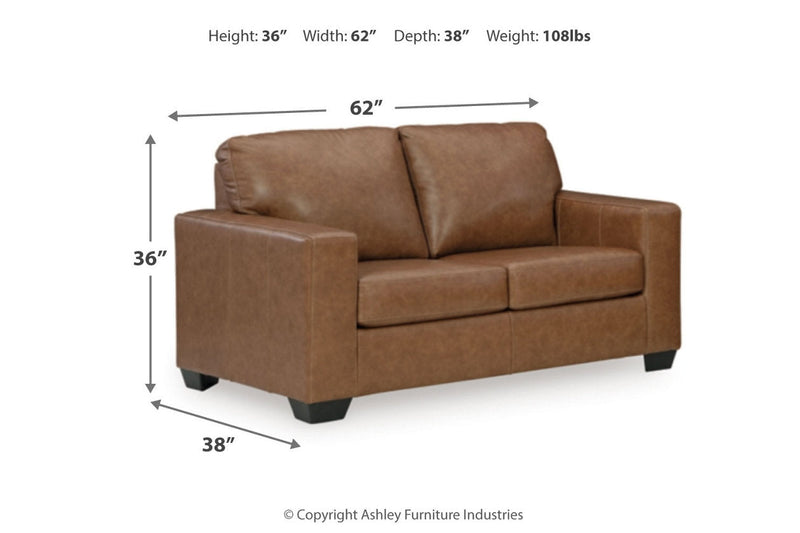 Bolsena Caramel Sofa, Loveseat and Recliner -  Ashley - Luna Furniture