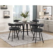 5565-24BK Swivel Counter Height Chair, Set of 2 - 5565-24BK